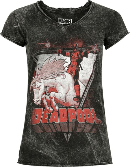 T-Shirt Manches courtes  de Deadpool - Deadpool - Unicorn - S à 4XL - pour Femme - gris foncé - Deadpool