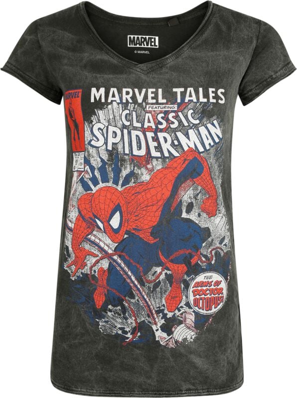T-Shirt Manches courtes  de Spider-Man - Classic Spider-Man - S à 4XL - pour Femme - gris foncé - Spider-Man