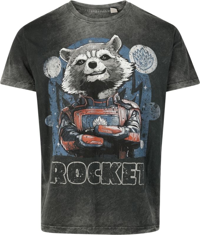 T-Shirt Manches courtes  de Les Gardiens De La Galaxie - Rocket - S à 3XL - pour Homme - gris foncé - Les Gardiens De La Galaxie