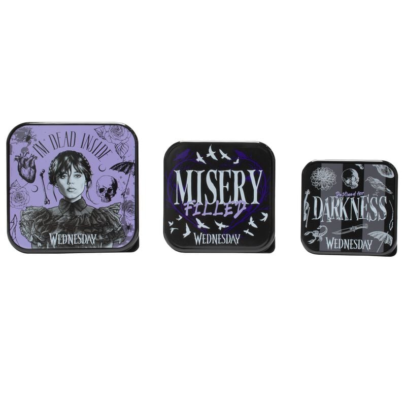 Boîte-repas Gothic de Wednesday - Boîtes à Snack - Lot de 3 - pour Indifférent - Standard - Wednesday