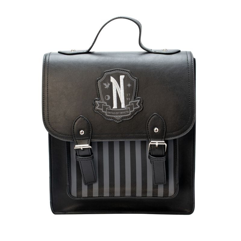 Mini Sac À Dos Gothic de Wednesday - Nevermore - pour Femme - noir/argent - Wednesday