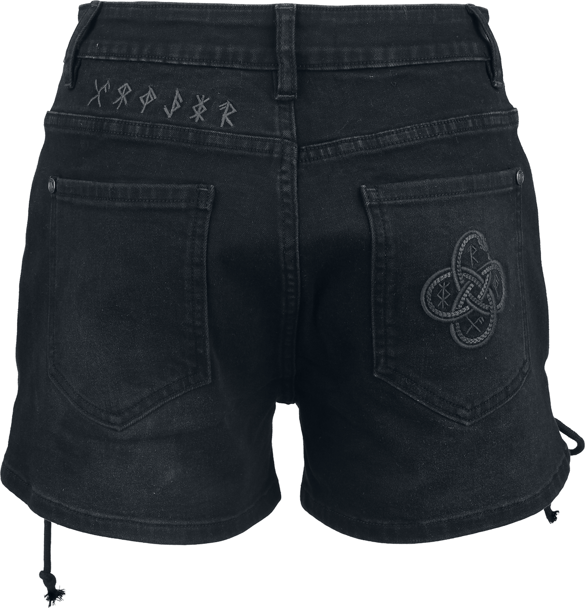 Short  de Black Premium by EMP - Celtic Snake - Short en Jean avec Laçages - 27 à 33 - pour Femme - noir - Black Premium by EMP - View 2
