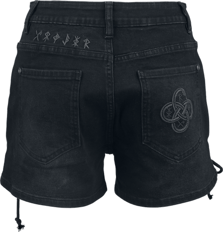 Short  de Black Premium by EMP - Celtic Snake - Short en Jean avec Laçages - 27 à 33 - pour Femme - noir - Black Premium by EMP - View 2