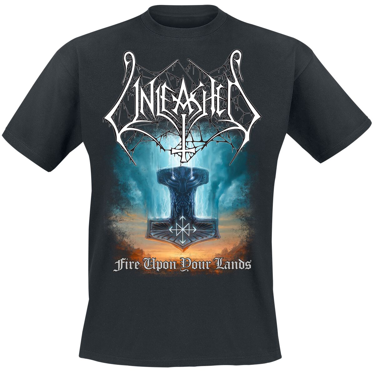 T-Shirt Manches courtes  de Unleashed - Fire Upon Your Lands - S à M - pour Homme - noir - Unleashed
