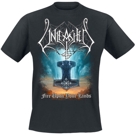 T-Shirt Manches courtes  de Unleashed - Fire Upon Your Lands - S à M - pour Homme - noir - Unleashed