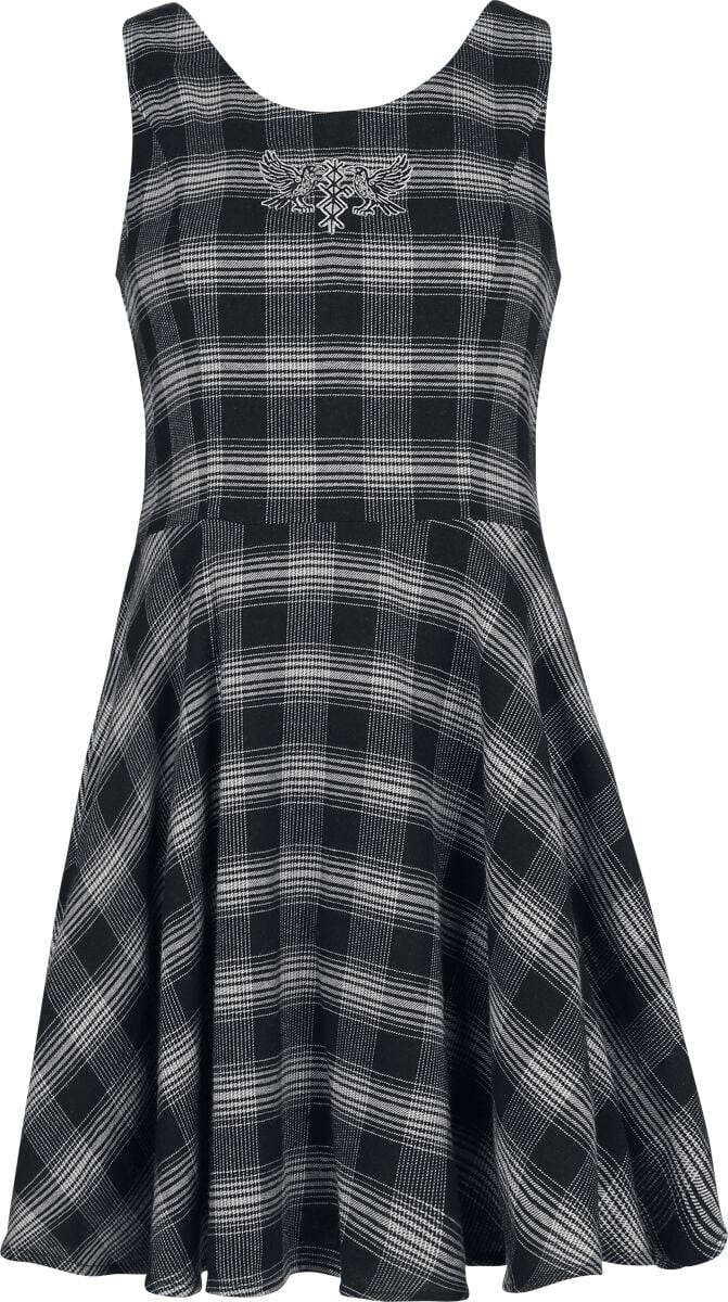 Robe courte  de Black Premium by EMP - Pagan Roots Checked Dress - S à XXL - pour Femme - noir - Black Premium by EMP