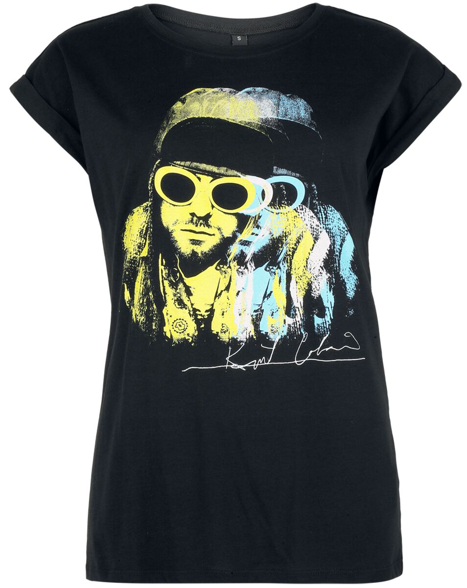 T-Shirt Manches courtes  de Kurt Cobain - Jesse Frohmann Photo Crystals - S à XL - pour Femme - noir - Kurt Cobain