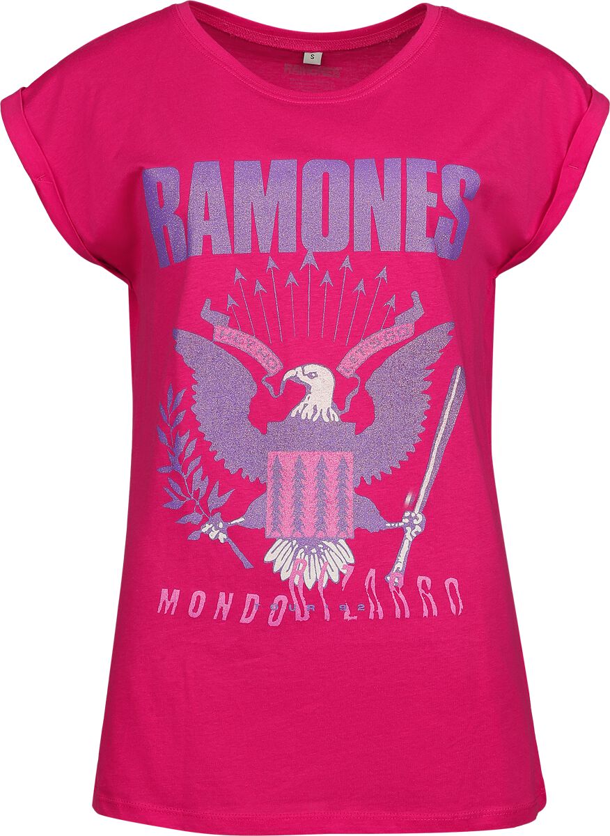 T-Shirt Manches courtes  de Ramones - Eagle Crystals - S à XXL - pour Femme - rose - Ramones