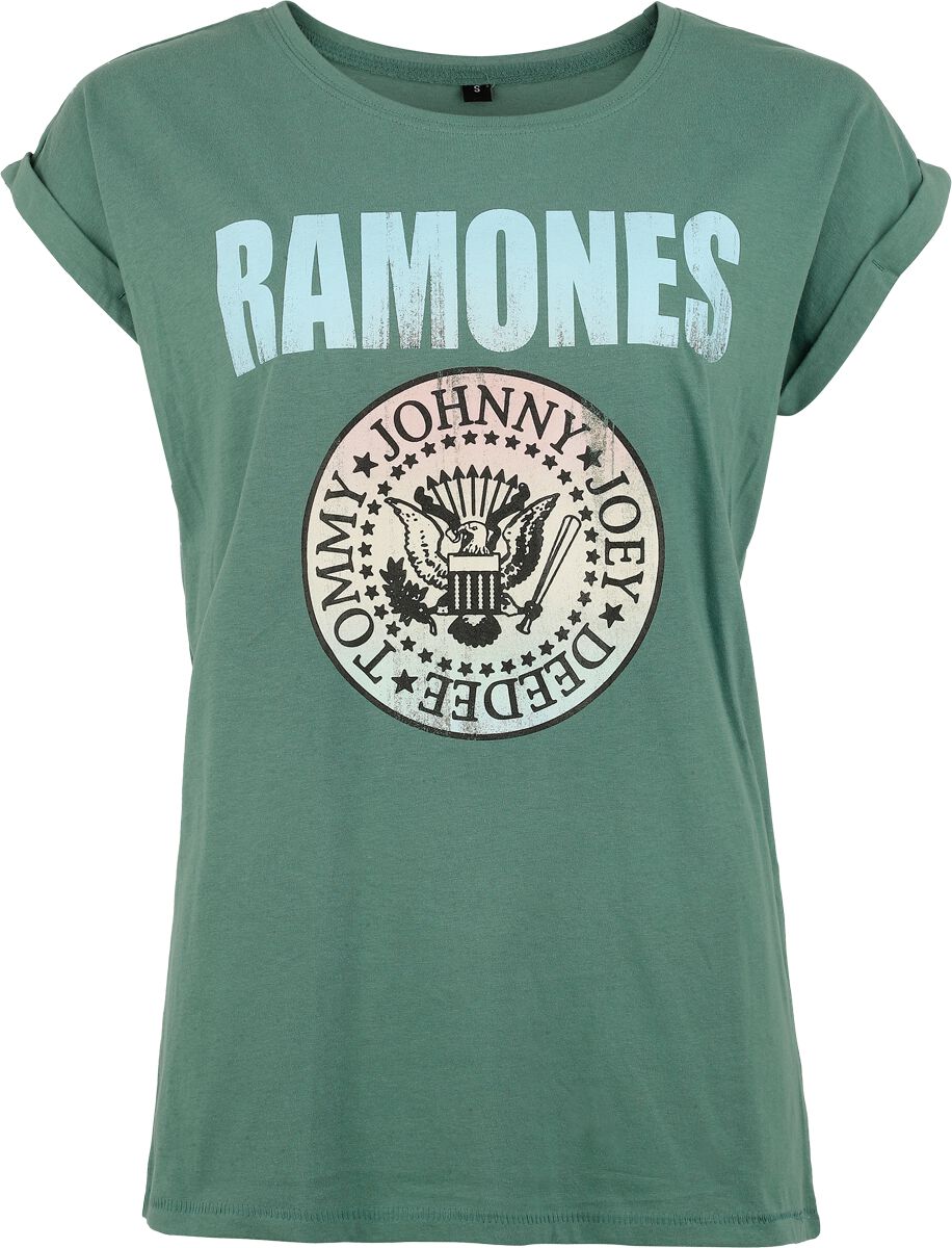 T-Shirt Manches courtes  de Ramones - Coloured Crest Crystal - S à XXL - pour Femme - vert - Ramones