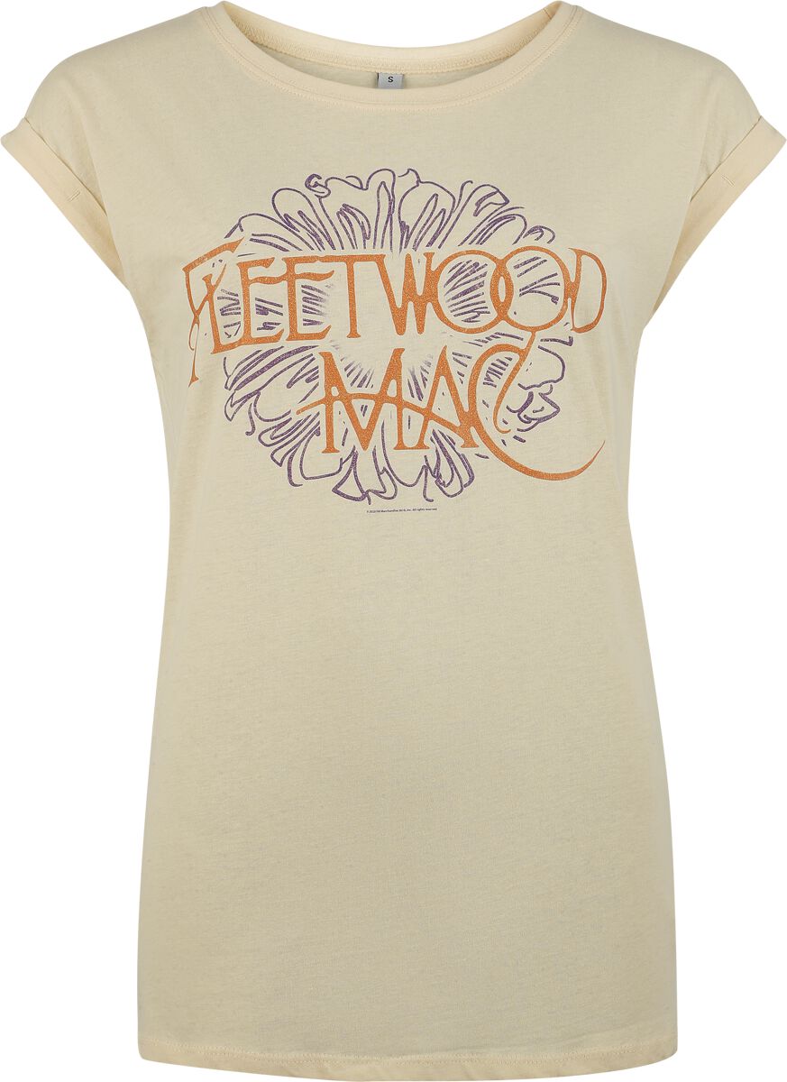 T-Shirt Manches courtes  de Fleetwood Mac - Flower Logo - S à XXL - pour Femme - sable - Fleetwood Mac