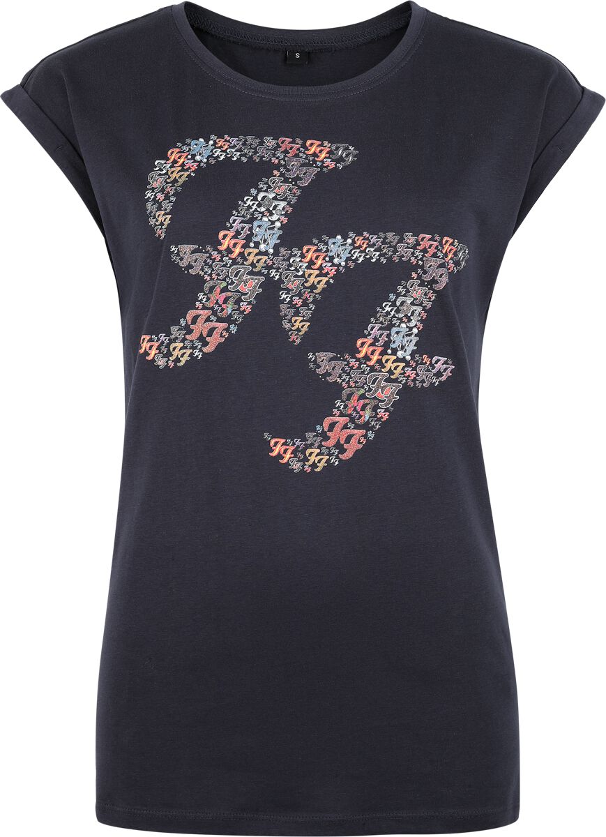 T-Shirt Manches courtes  de Foo Fighters - Logo Crystals - S à XXL - pour Femme - marine - Foo Fighters