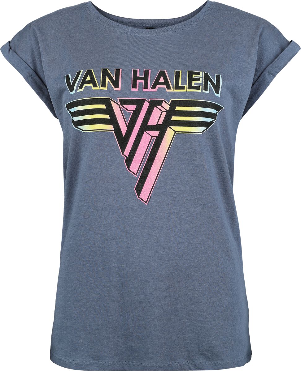 T-Shirt Manches courtes  de Van Halen - Logo Crystals - S à XXL - pour Femme - bleu - Van Halen