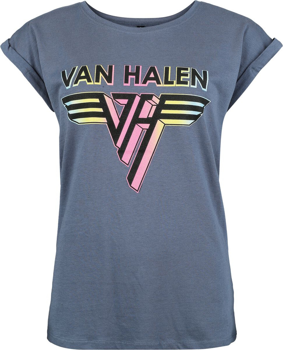T-Shirt Manches courtes  de Van Halen - Logo Crystals - S à XXL - pour Femme - bleu - Van Halen