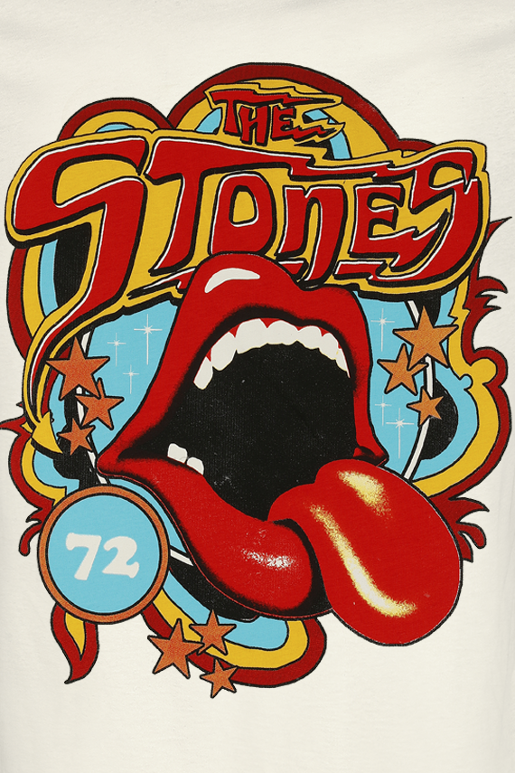 T-Shirt Manches courtes  de The Rolling Stones - Amplified Collection - Vintage Tongue 77 - XS à 3XL - pour Homme - blanc cassé - The Rolling Stones - View 2