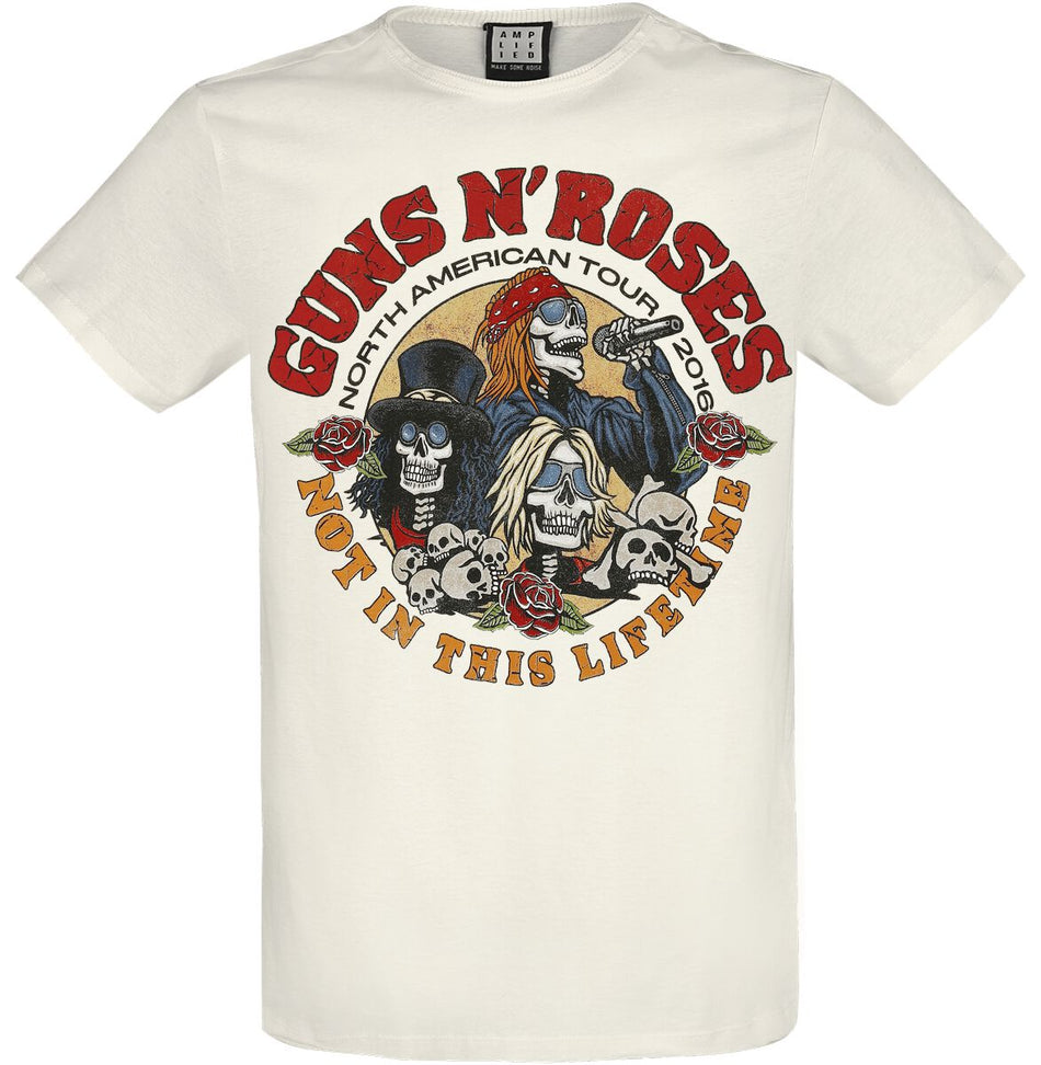 T-Shirt Manches courtes  de Guns N' Roses - Amplified Collection - North American Tour - XS à 3XL - pour Homme - blanc cassé - Guns N' Roses