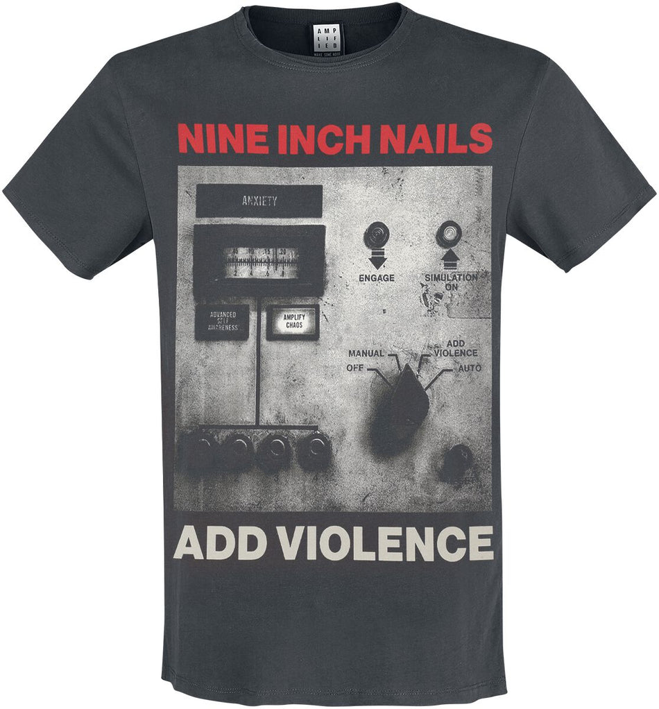 T-Shirt Manches courtes  de Nine Inch Nails - Amplified Collection - Add Violence - XS à XXL - pour Homme - anthracite - Nine Inch Nails
