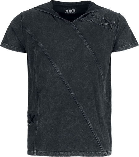 T-Shirt Manches courtes  de Black Premium by EMP - Essential - T-Shirt à Capuche avec Laçage - S à XXL - pour Homme - noir - Black Premium by EMP