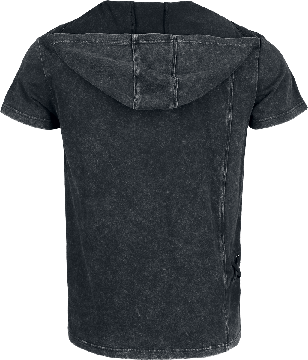 T-Shirt Manches courtes  de Black Premium by EMP - Essential - T-Shirt à Capuche avec Laçage - S à XXL - pour Homme - noir - Black Premium by EMP - View 2