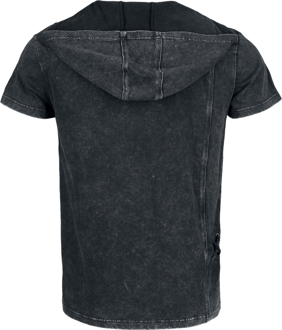 T-Shirt Manches courtes  de Black Premium by EMP - Essential - T-Shirt à Capuche avec Laçage - S à XXL - pour Homme - noir - Black Premium by EMP - View 2