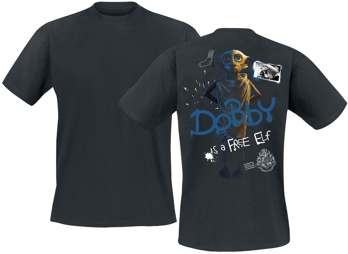 T-Shirt Manches courtes  de Harry Potter - Harry Potter Dobby Is A Free Elf - S à 3XL - pour Homme - noir - Harry Potter