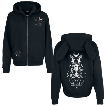 Sweat-shirt zippé à capuche  de Full Volume by EMP - Cute Morbid - S à XXL - pour Femme - noir - Full Volume by EMP