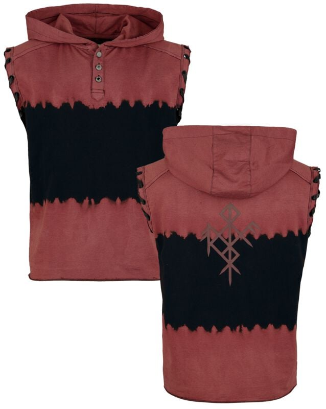 Débardeur  de Black Premium by EMP - Pagan Roots - Débardeur à Capuche - S à XXL - pour Homme - noir/rouge - Black Premium by EMP