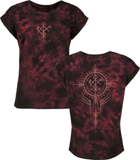 T-Shirt Manches courtes  de Black Premium by EMP - Pagan Roots - Effet Délavé - S à XXL - pour Femme - noir/rouge - Black Premium by EMP