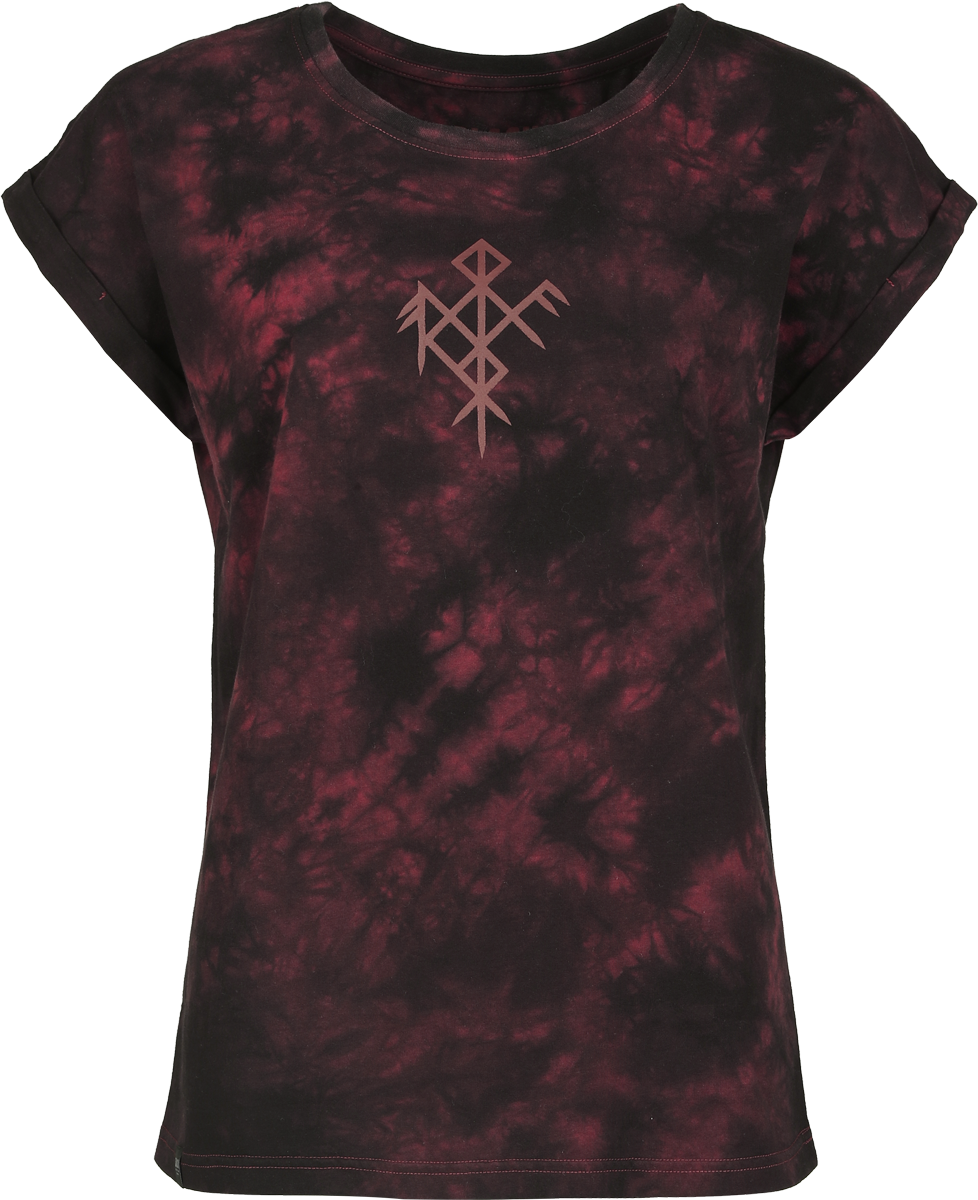 T-Shirt Manches courtes  de Black Premium by EMP - Pagan Roots - Effet Délavé - S à XXL - pour Femme - noir/rouge - Black Premium by EMP - View 2