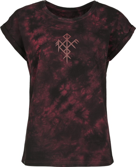T-Shirt Manches courtes  de Black Premium by EMP - Pagan Roots - Effet Délavé - S à XXL - pour Femme - noir/rouge - Black Premium by EMP - View 2