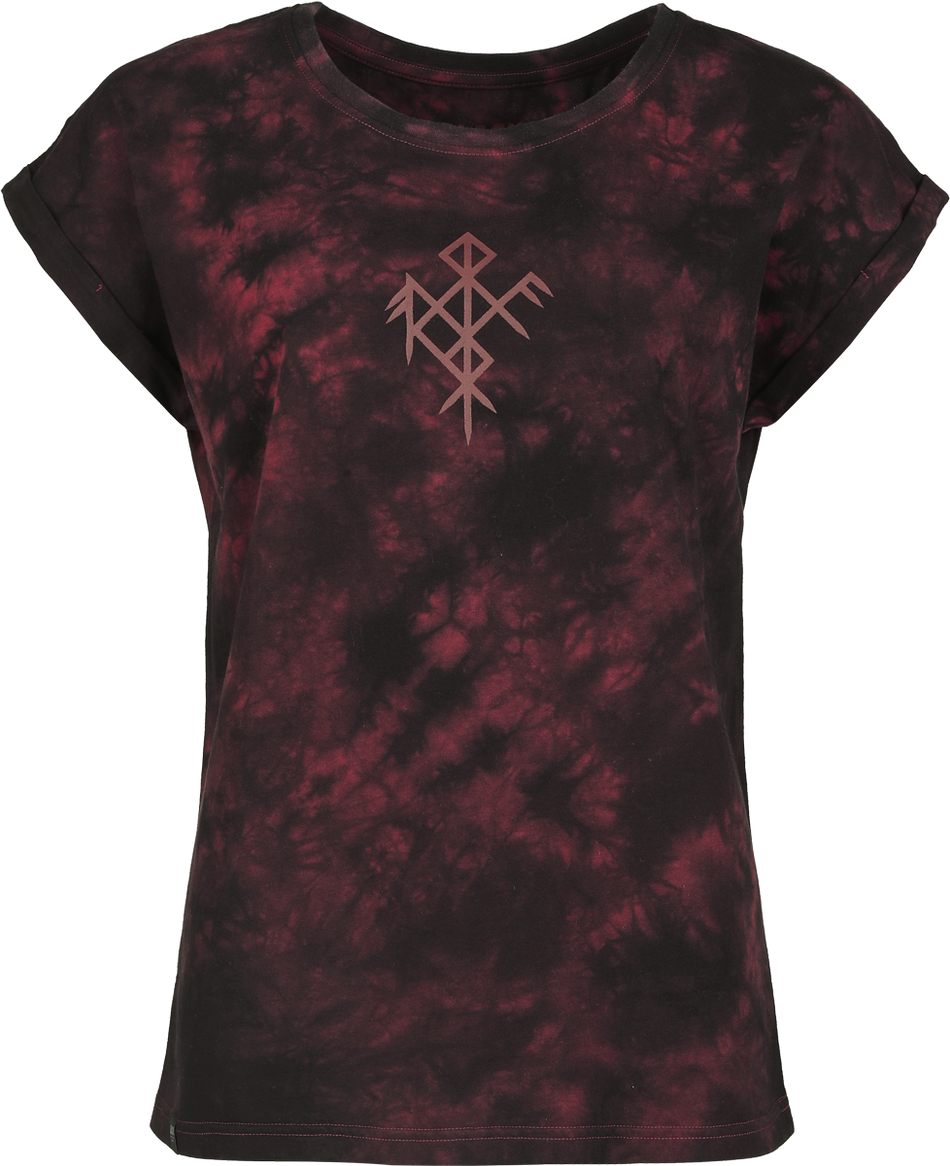 T-Shirt Manches courtes  de Black Premium by EMP - Pagan Roots - Effet Délavé - S à XXL - pour Femme - noir/rouge - Black Premium by EMP - View 2