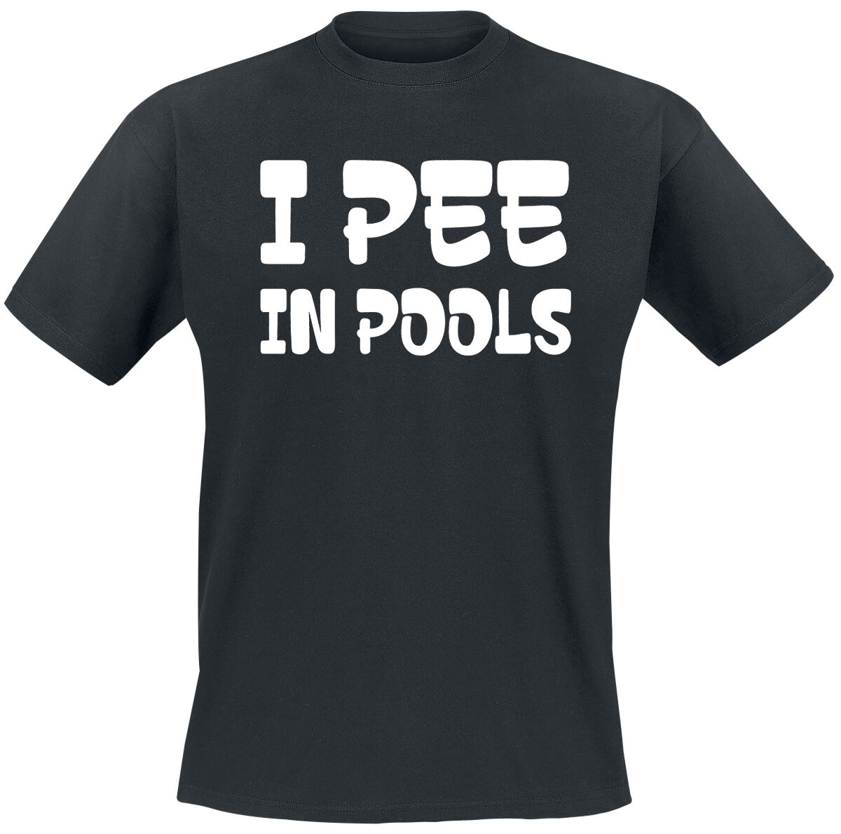 T-Shirt Manches courtes Fun de Slogans - I Pee In Pools - M à 3XL - pour Homme - noir - Slogans