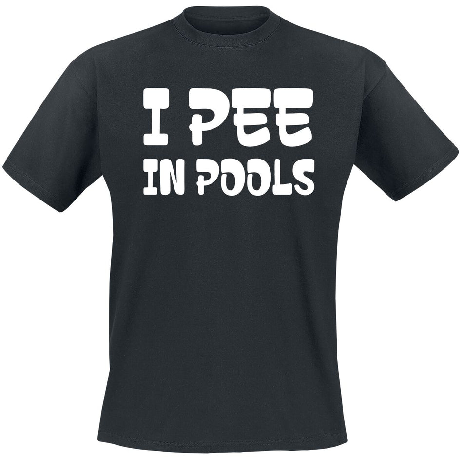 T-Shirt Manches courtes Fun de Slogans - I Pee In Pools - M à 3XL - pour Homme - noir - Slogans