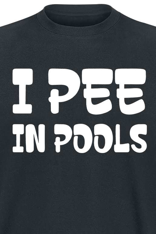 T-Shirt Manches courtes Fun de Slogans - I Pee In Pools - M à 3XL - pour Homme - noir - Slogans - View 2
