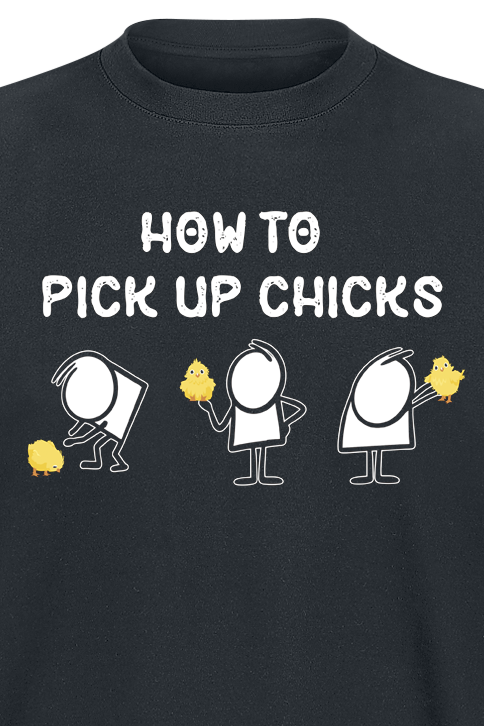 T-Shirt Manches courtes Fun de Slogans - How To Pick Up Chicks - M à XXL - pour Homme - noir - Slogans - View 2