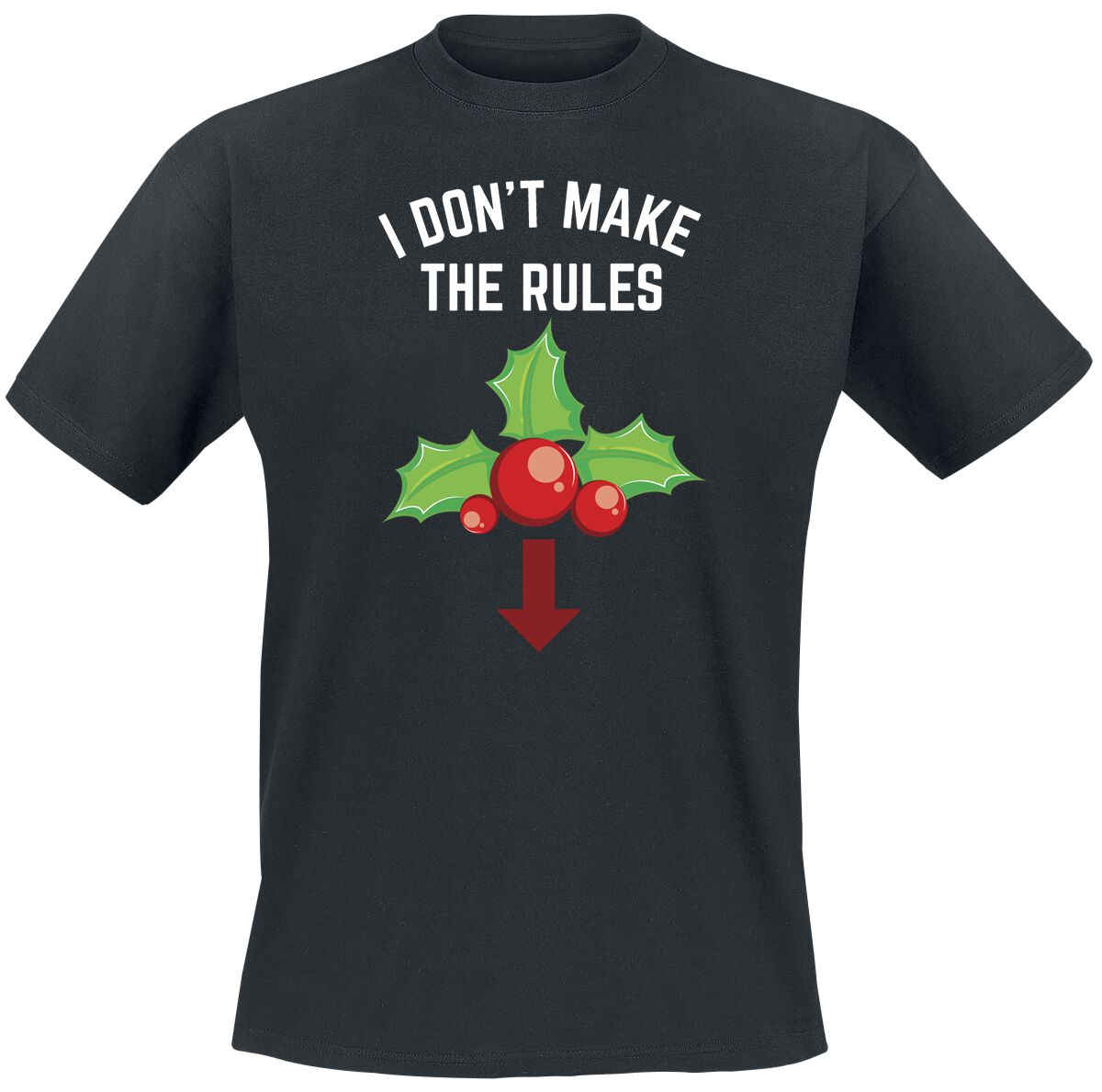 T-Shirt Manches courtes Fun de Slogans - I Don´t Make The Rules - M à 3XL - pour Homme - noir - Slogans