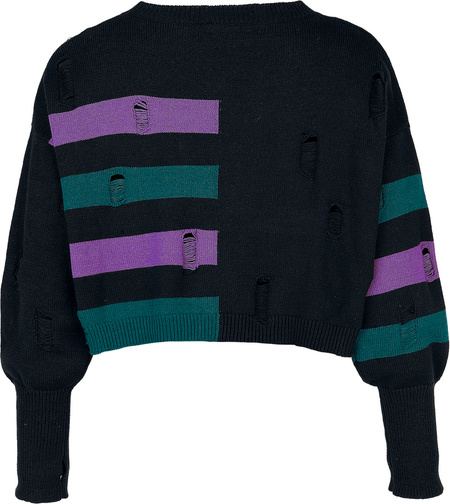 Pull tricoté  de Full Volume by EMP - Cute Morbid - Sweat Court avec Effet Usé - S à XXL - pour Femme - noir - Full Volume by EMP - View 2