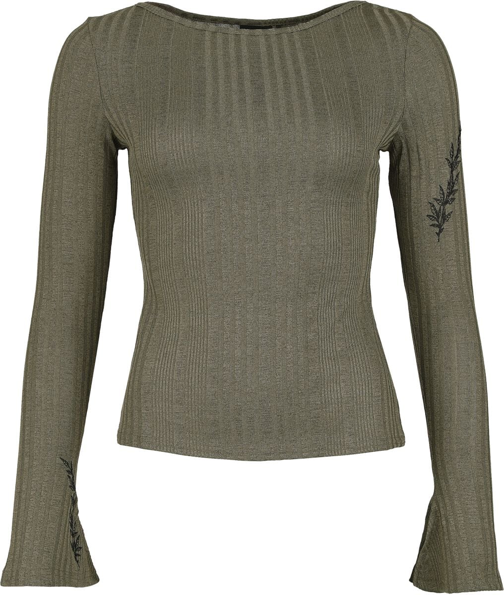 T-shirt manches longues  de Killstar - Forest Fable - Ethereal Forest - Haut - XS à XXL - pour Femme - kaki - Killstar