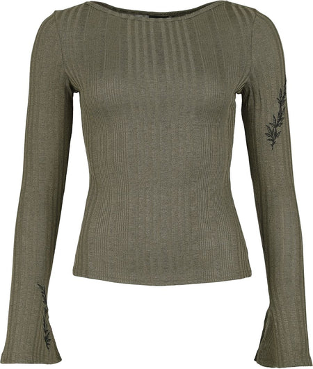 T-shirt manches longues  de Killstar - Forest Fable - Ethereal Forest - Haut - XS à XXL - pour Femme - kaki - Killstar