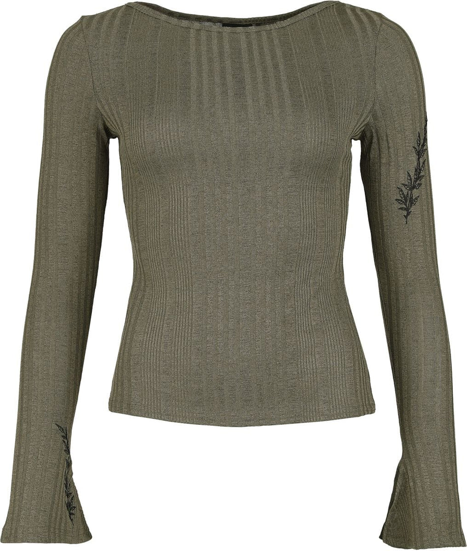 T-shirt manches longues  de Killstar - Forest Fable - Ethereal Forest - Haut - XS à XXL - pour Femme - kaki - Killstar