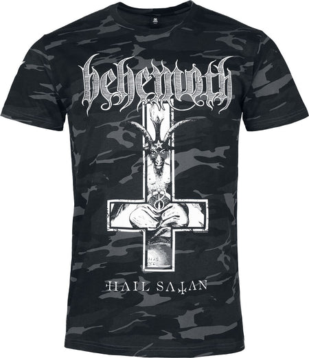 T-Shirt Manches courtes  de Behemoth - Hail Satan - The Unholy Trinity Tour 2025 - M à XXL - pour Homme - camouflage noir - Behemoth