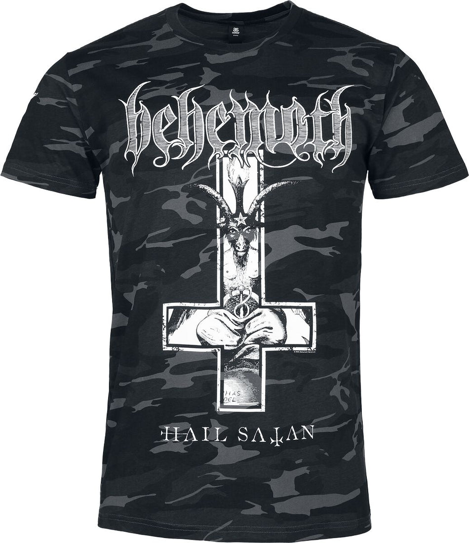 T-Shirt Manches courtes  de Behemoth - Hail Satan - The Unholy Trinity Tour 2025 - M à XXL - pour Homme - camouflage noir - Behemoth