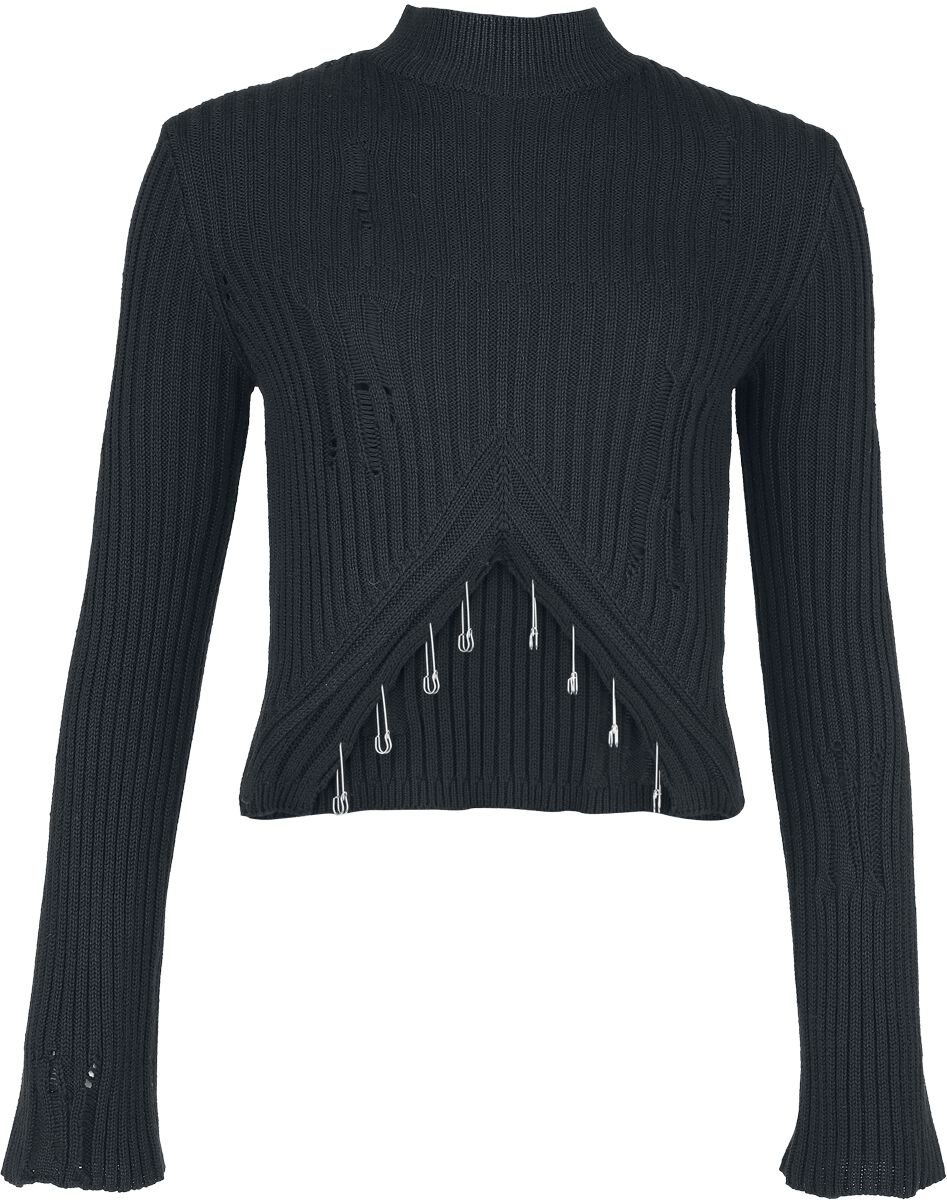 Pull tricoté Gothic de Gothicana by EMP - Corporate Goth - S à XXL - pour Femme - noir - Gothicana by EMP