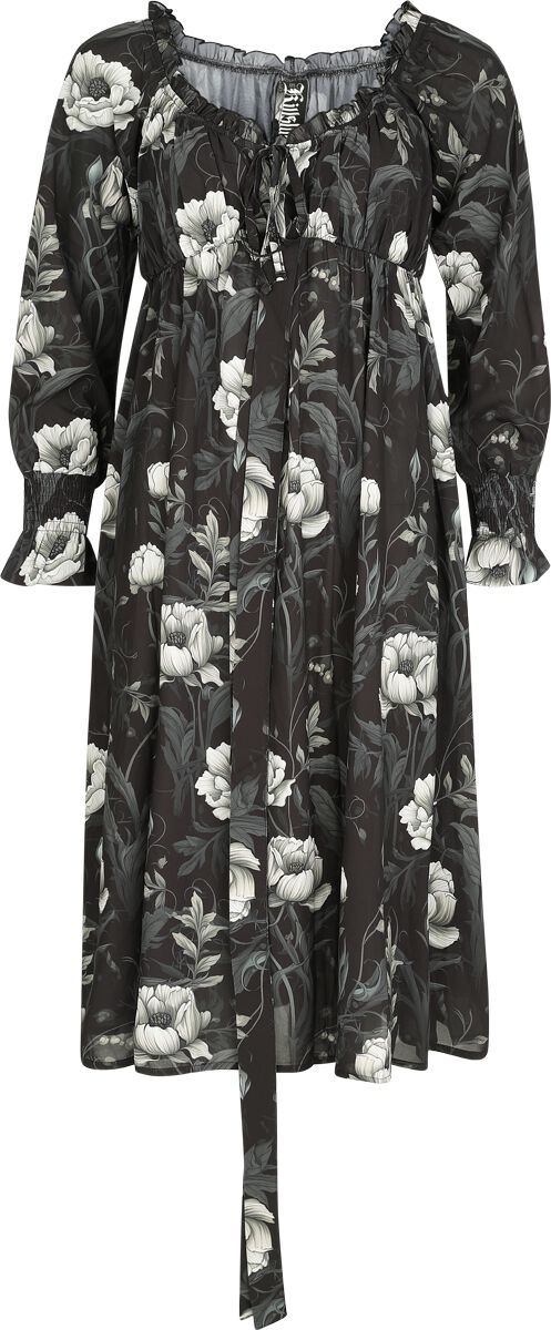 Robe mi-longue Gothic de Killstar - Nocturne Nights - Ivory'S Chorus - Robe Mi-Longue - XS à 4XL - pour Femme - noir - Killstar