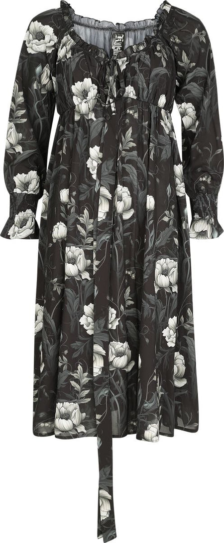 Robe mi-longue Gothic de Killstar - Nocturne Nights - Ivory'S Chorus - Robe Mi-Longue - XS à 4XL - pour Femme - noir - Killstar
