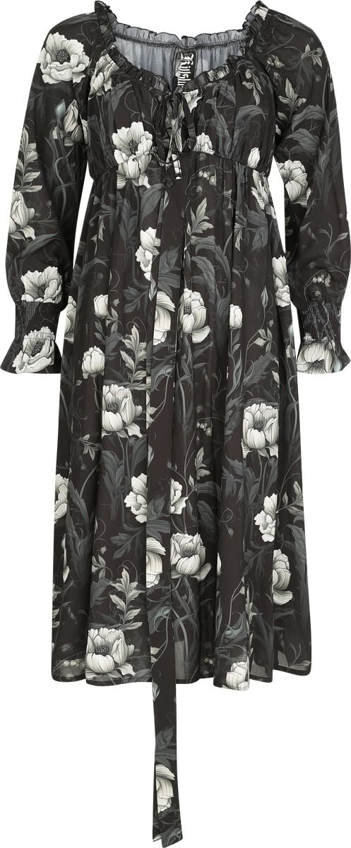 Robe mi-longue Gothic de Killstar - Nocturne Nights - Ivory'S Chorus - Robe Mi-Longue - XS à 4XL - pour Femme - noir - Killstar