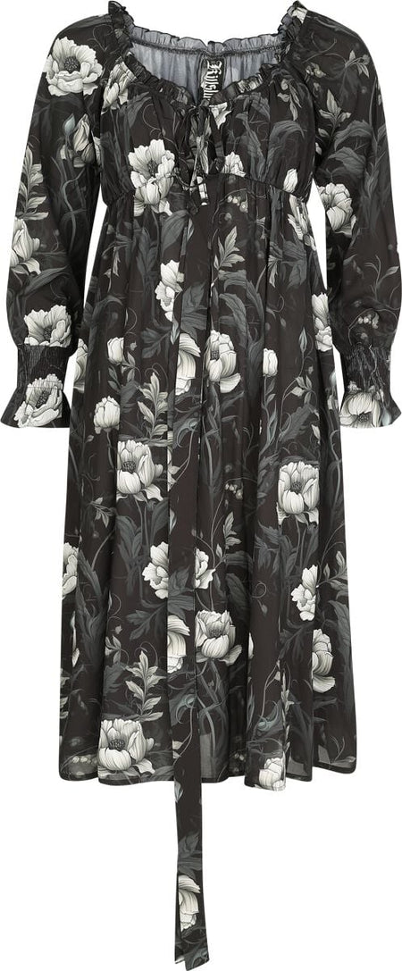 Robe mi-longue Gothic de Killstar - Nocturne Nights - Ivory'S Chorus - Robe Mi-Longue - XS à 4XL - pour Femme - noir - Killstar