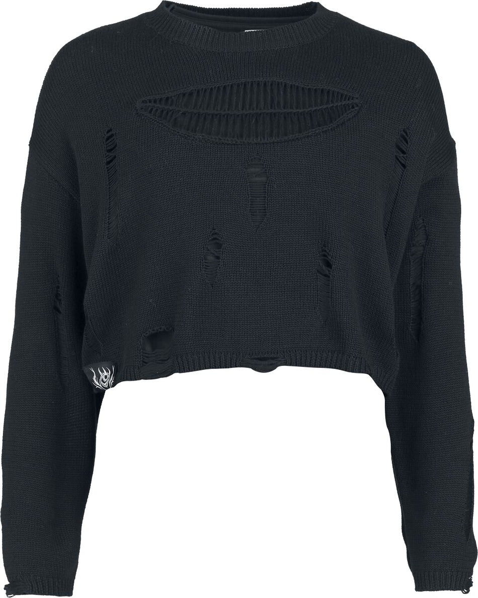Pull tricoté Gothic de Gothicana by EMP - The Void - S à XXL - pour Femme - noir - Gothicana by EMP