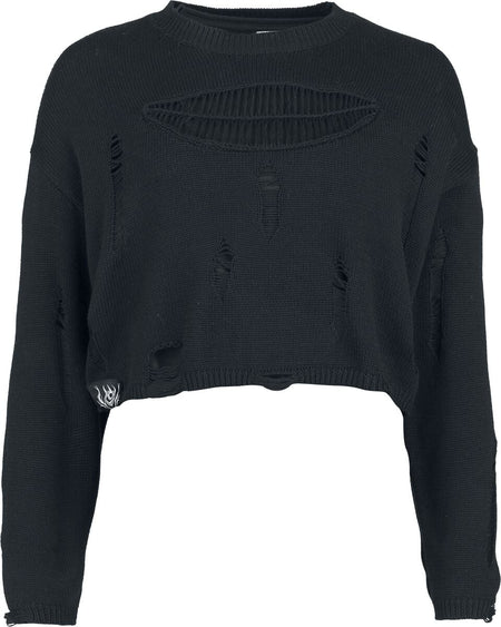 Pull tricoté Gothic de Gothicana by EMP - The Void - S à XXL - pour Femme - noir - Gothicana by EMP
