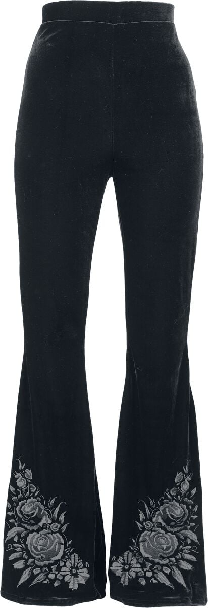 Pantalon en toile Gothic de Killstar - Nocturne Nights - A Devil's Rose - Pantalon Évasé - XS à L - pour Femme - noir - Killstar