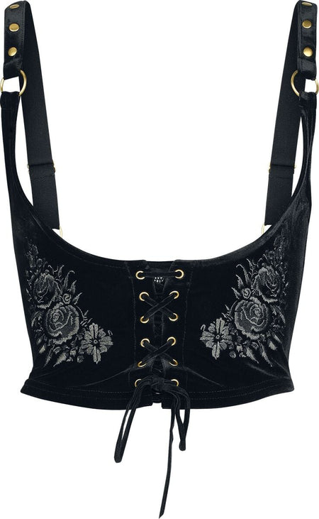 Corset Gothic de Killstar - Nocturne Nights - A Devil's Rose Underbust - Corset - XS à 4XL - pour Femme - noir - Killstar